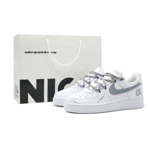 Nike Женские кроссовки для скейтбординга Air Force 1 Deep Sea Bomb с амортизацией, легкие, низкие, серо-белые