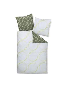 Постельное белье зеленого и серебристого цветов Janine, 135 x 200 + 80 x 80 см