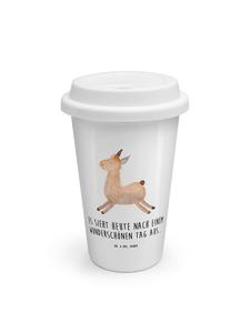 Mr. & Mrs. Panda Белый термос с изображением прыгающей ламы и надписью