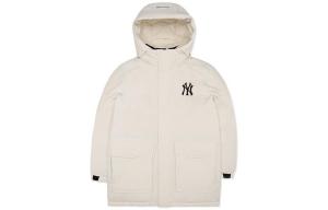 Пуховик унисекс кремовый Mlb