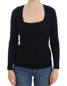 Шикарный синий свитер из шерстяной смеси Ermanno Scervino