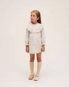 Детское платье с цветочным принтом и деталями воланов Dadati, белый