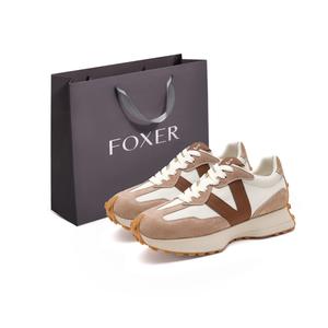 Нескользящие, износостойкие, дышащие, легкие, низкие повседневные туфли для женщин FOXER, Beige/Brown
