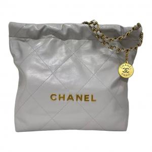 CHANEL Кожаная сумка хобо, плечевая сумка, кроссбоди Trumpets женская серая