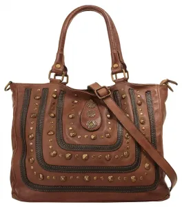 Шоппер Samantha Look, натуральная кожа, производство Италия, цвет Cognac