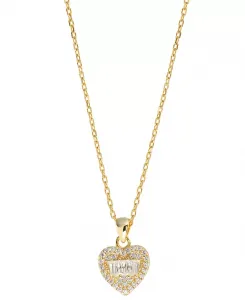 Ожерелье с подвеской в форме сердца из кубического циркония смешанной огранки (1/2 карата) из стерлингового серебра (также доступно из 14-каратного золота поверх стерлингового серебра) Macy'S, gold