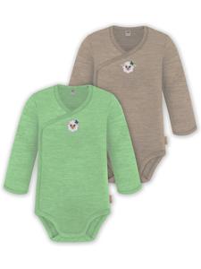 Normani Outdoor Sports Комплект из 2 унисекс боди-слингов с длинными рукавами для младенцев, зелено-бежевого цвета