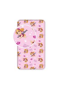 Детское натяжное постельное бельё Paw Patrol 90x200 см из 100% хлопка с 25 см Spin Master, розовое 90 x 200 + 25 см