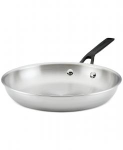 Открытая сковорода из нержавеющей стали с пятислойным покрытием, диаметр 10 дюймов KitchenAid, серебро