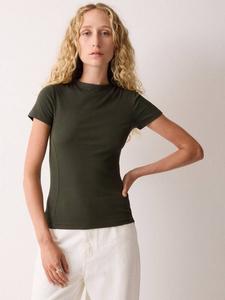 Топ с высоким воротником и декоративными швами Jigsaw, Khaki