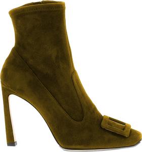 Женские ботильоны с квадратной пряжкой, на высоком каблуке-стилет с молнией WINDBXYB, Yellow