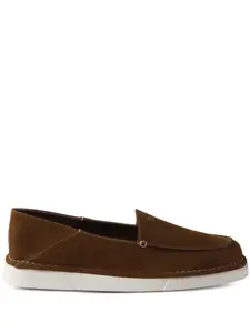 Кожаные мокасины без застежек Prada, коричневый