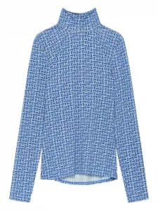 Футболка с геометрическим узором и высоким воротом MALIPARMI, синий