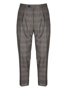 Клетчатые плиссированные брюки Berwich, серый