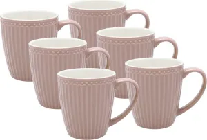 Кружка Greengate Alice с ручкой, орехово-коричневая, 0,4 л, набор 6 GreenGate