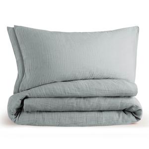 Постельное белье, муслин, 100% хлопок, 2 х 135/200 см и 2 х 40/80 см, синее Blumtal, синий