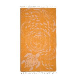 Пляжные полотенца Turtle в горчичном цвете Kikoya, горчичный