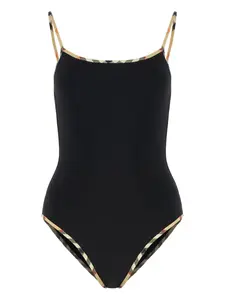 Топ в клетку с отделкой Burberry, черный