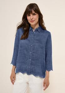 Блузка на пуговицах MIT STICKEREI Cecil, синий