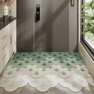 Dajiang Ковер 45x75 см для прихожей, Luxury Entrance Door Mat, Silk Loop, с узором в виде чешуи, можно обрезать