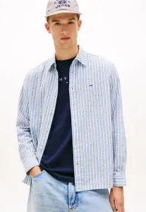 Рубашка из полосатой ткани сирсакер свободного кроя Tommy Jeans, Blue Twilight Stripes