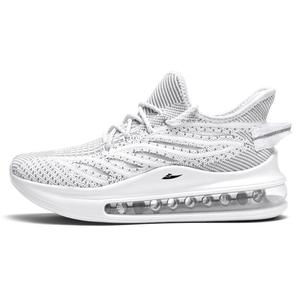 Kuding Мужские белые серые низкие беговые кроссовки с амортизацией, противоскользящей подошвой, устойчивостью к истиранию и дышащие, цвет White Gray