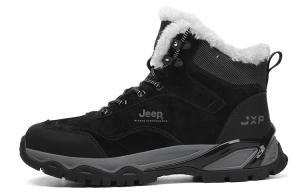 Jeep Утепленные высокие кроссовки на флисовой подкладке, мужские зимние ботинки черные, цвет Black, Fleece-Lined