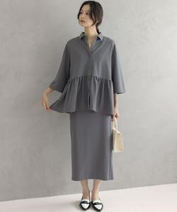 Узкая облегающая юбка из трикотажа жоржет Suite L, цвет Gray [004]