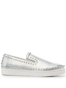 Кеды Pik с шипами Christian Louboutin, металлик