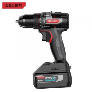 Deli Deli Бесщеточная литиевая электрическая дрель 20 В ручная электрическая дрель электрическая отвертка 4 Ач двойная электрическая DE-DZ20-2D4