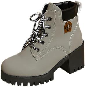 Женские ботильоны на платформе большого размера - стильные и универсальные, устойчивые к скольжению и долговечные, подходят для поездок на работу, активного отдыха на улице и ежедневного использования. Clolinde, Grey