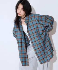 Рубашка в клетку с длинными рукавами разных расцветок Jeanasis, цвет Blue X Orange(86)