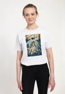 Футболка с принтом "куниеси в водопаде" из музея эшмола. Henry Tiger, White