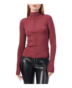 Шерстяной свитер бордового цвета с металлическими деталями. Patrizia Pepe, красный