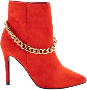 Женские ботильоны на шпильке с высоким каблуком и заостренным носком Mata Shoes, Red