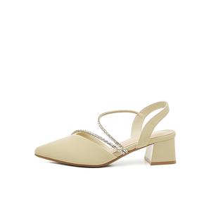 DAPHNE Женские туфли на массивном каблуке 5,5 см светло-желтые, цвет Light Yellow