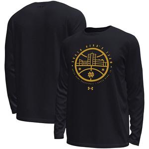 Мужская черная футболка с длинным рукавом notre dame fighting irish the bend stretch Under Armour