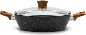 Сковорода NAVA с крышкой, NATURE, с гранитным покрытием, для жарки и тушения продуктов, 28 см, 4,2 л, для газовых и индукционных плит Nava