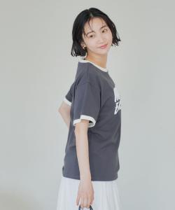 Футболка с контрастной отделкой и принтом логотипа из пеноматериала разных цветов Coen, цвет Dk.Gray