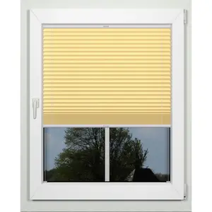 Жалюзи-плиссе Indeko «простые», светозащитные, с отверстием, натяжные, на заказ, цвет senfgelb + weiß