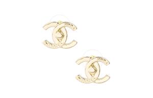 Золотые серьги-гвоздики для женщин CHANEL, золото