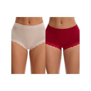 2 пары женских трусов с высокой талией, дышащие, корректирующие живот Inspire Chic, Red Pink