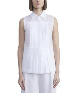 Lafayette 148 New York, рубашка без рукавов на пуговицах, белый