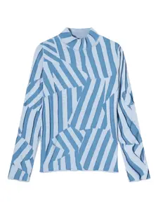 Свитер с высоким воротом и полосатым узором KENZO, синий