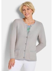 GOLDNER Элегантный кардиган с карманами, цвет «камень»/с узором