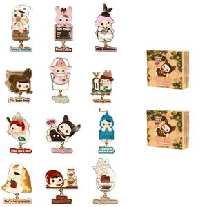 Pucky Elf Bunny Café Collection, Badge Mystery Boxes Одиночный мистери-бокс/Полный бокс 12 шт POP MART