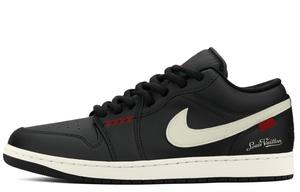 Air 1 Увеличивающие рост низкие винтажные баскетбольные кроссовки Unisex Jordan, черный/белый