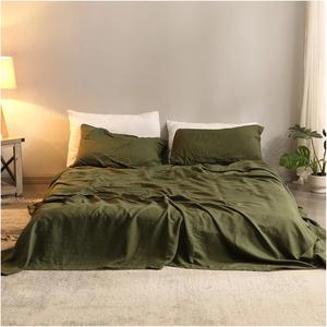 Generic Комплект постельного белья льняной Green