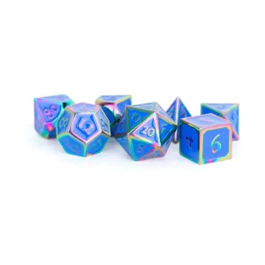 Poly Set Rainbow с синей эмалью (7), Metal Dice (Metallic Dice Games)
