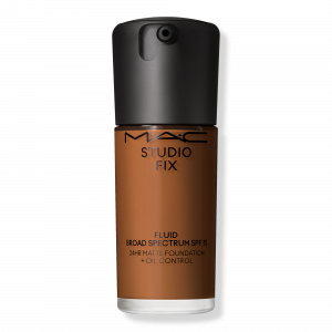 Тональный крем Studio Fix Fluid SPF15 с матирующим эффектом и контролем жирности кожи на 24 часа. MAC, C55 (rich brown with golden olive undertone for dark skin)